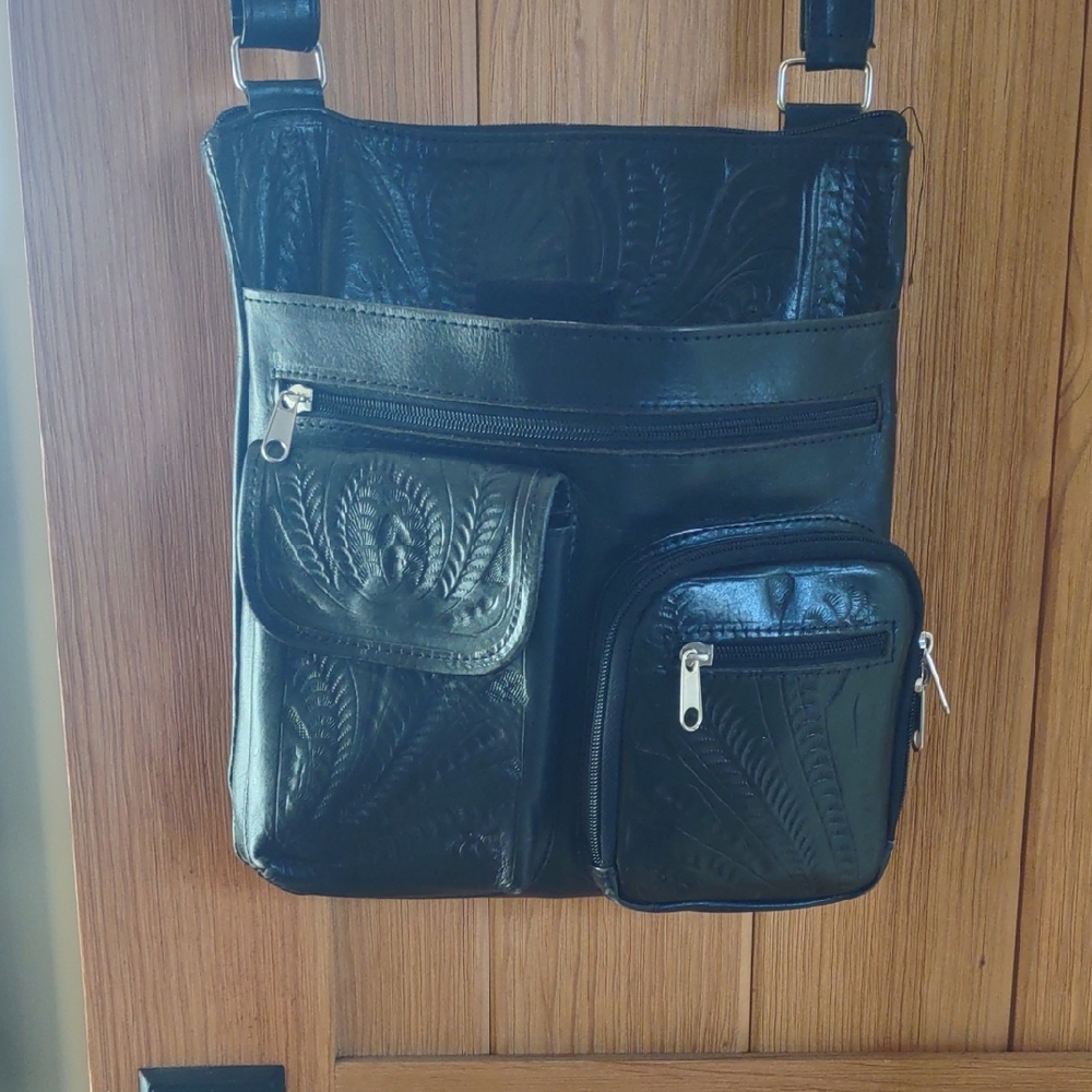 Tooled Leather Crossbody